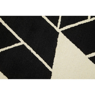 Bosie Small Black and White Geometric Rug | Milana