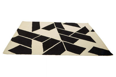 Bosie Large Black and White Geometric Rug | Milana