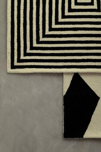 Bosie Large Black and White Geometric Rug | Milana