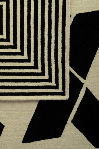 Bosie Large Black and White Geometric Rug | Milana