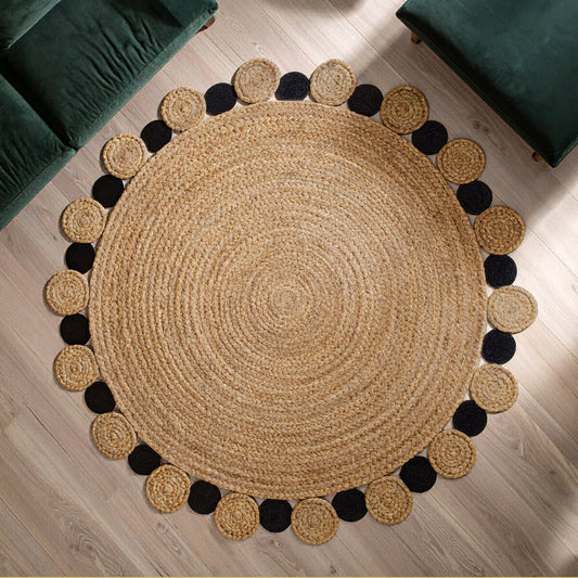 Bosie Demir Large Natural And Black Jute Rug