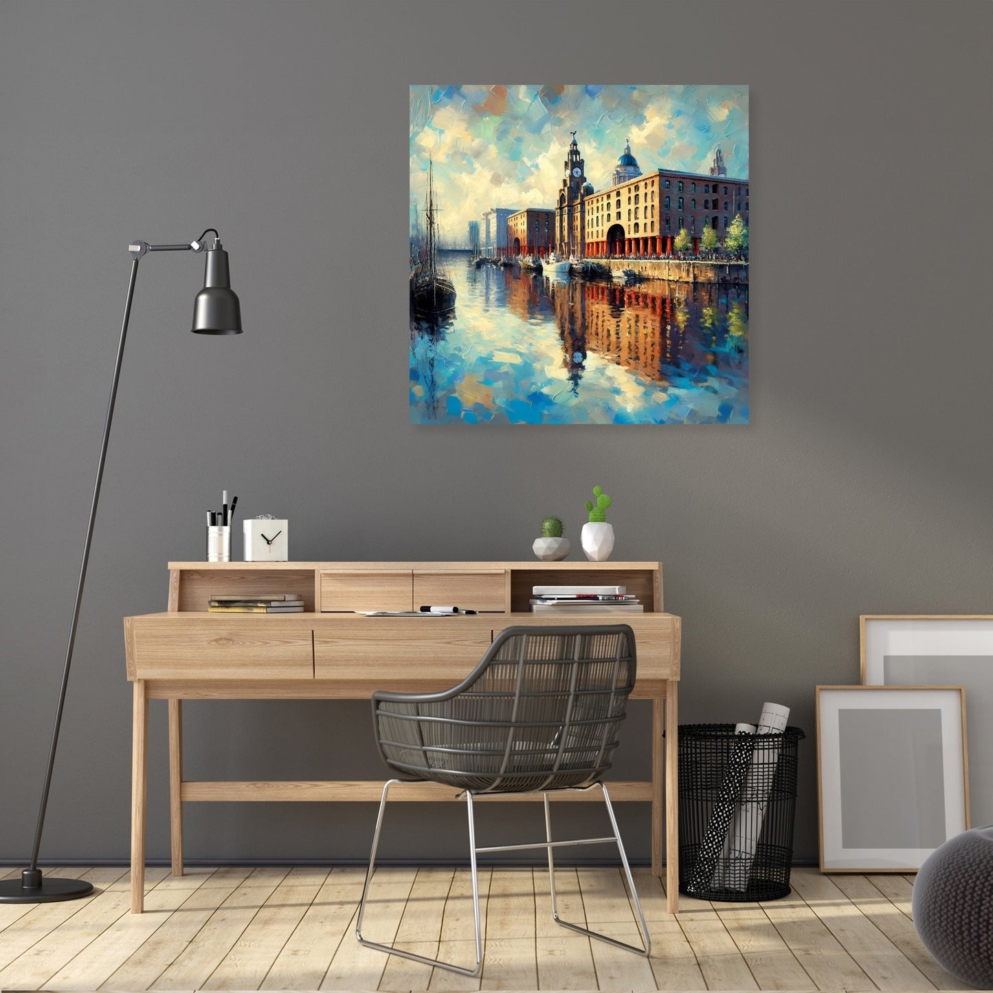 Post-Impressionist Royal Albert Dock Liverpool Canvas