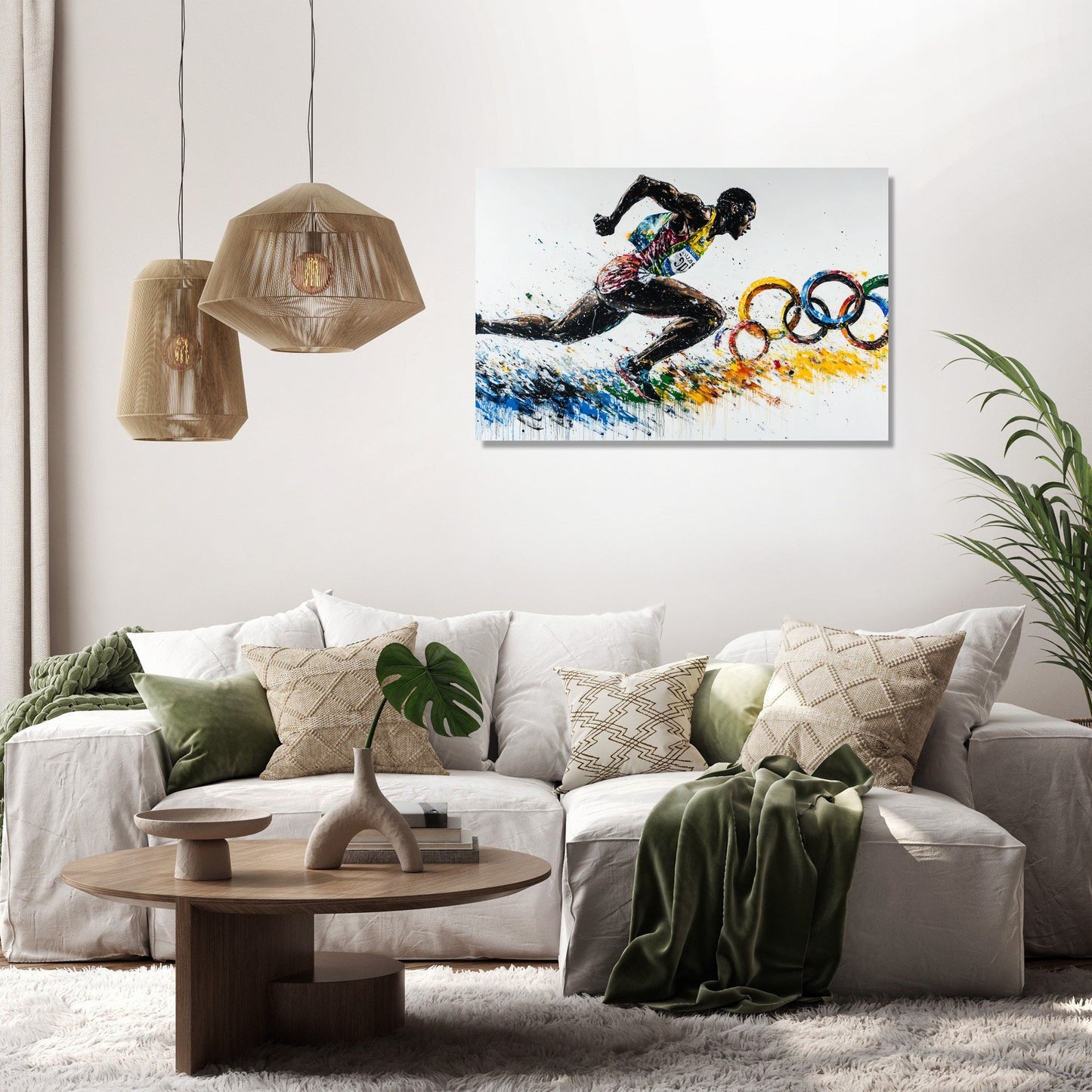 Olympic Runner Graffiti Canvas