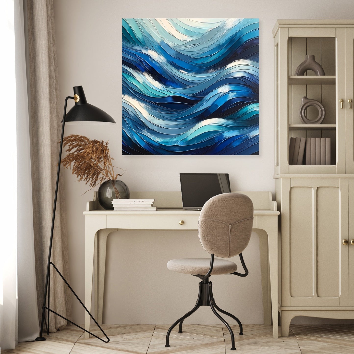 Oceanic Rhythms Abstract Canvas