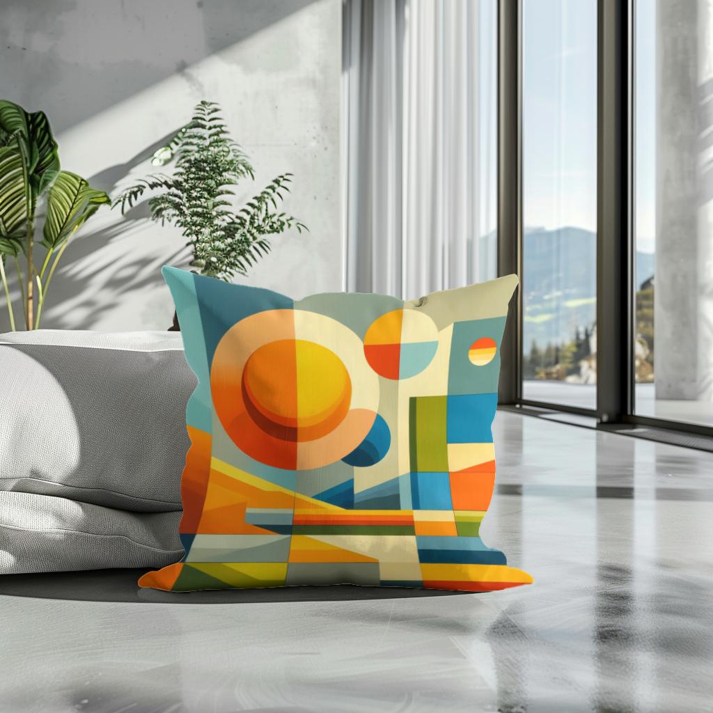 Geometric Nature Cotton Cushion
