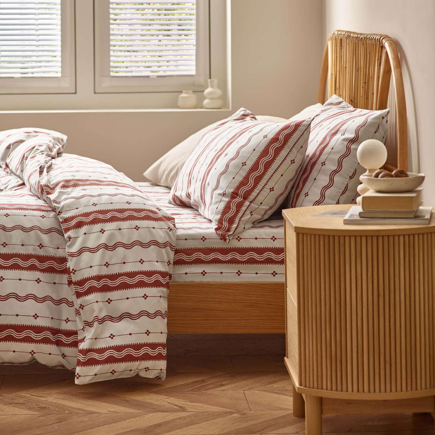 Etta Organic Cotton Duvet Cover Set – Rust