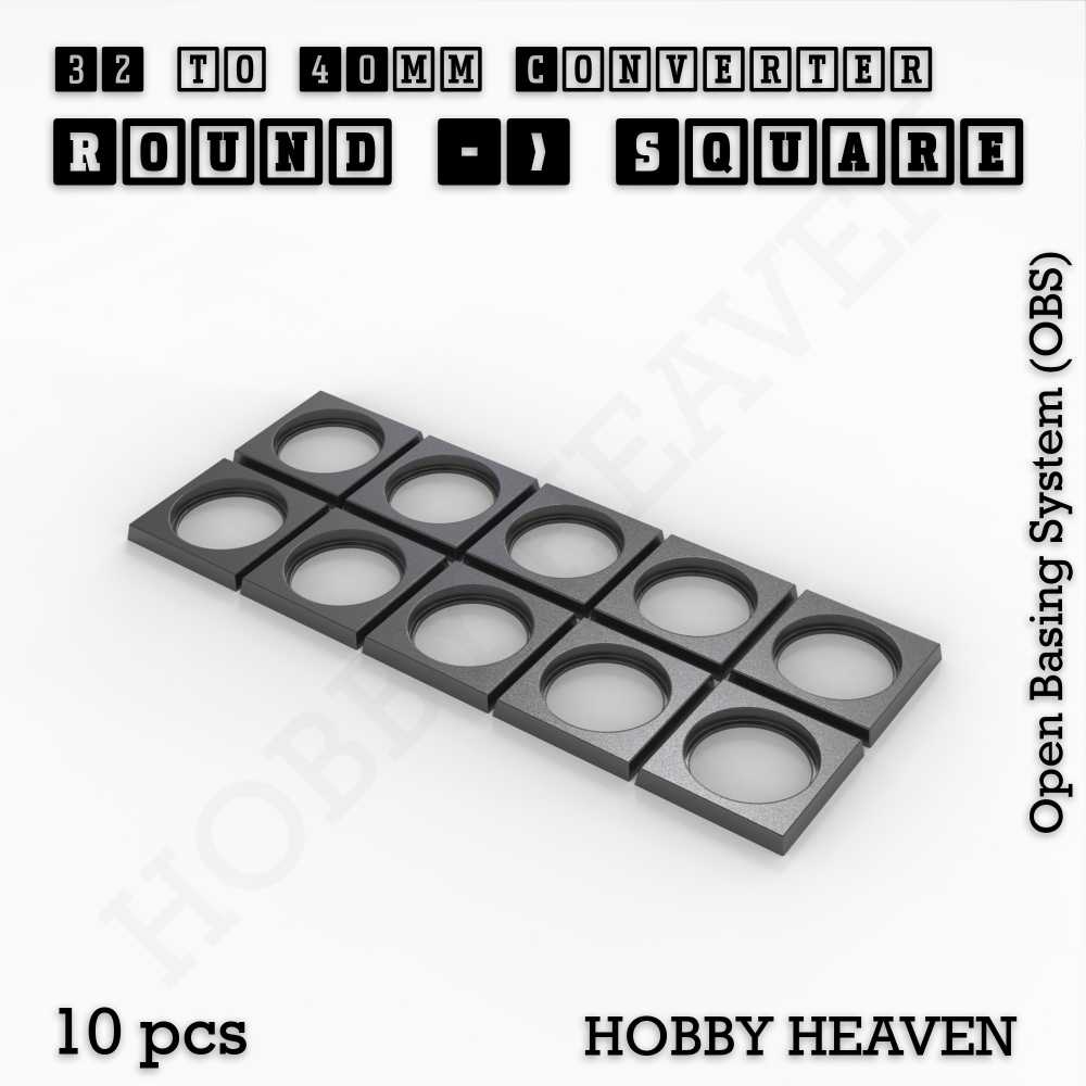 Round to Square Bases Shape and Size Converters 3d Print Full Range