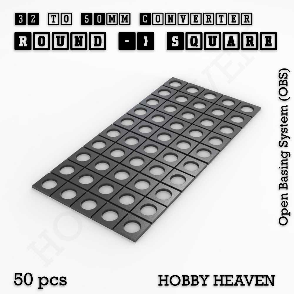 Round to Square Bases Shape and Size Converters 3d Print Full Range