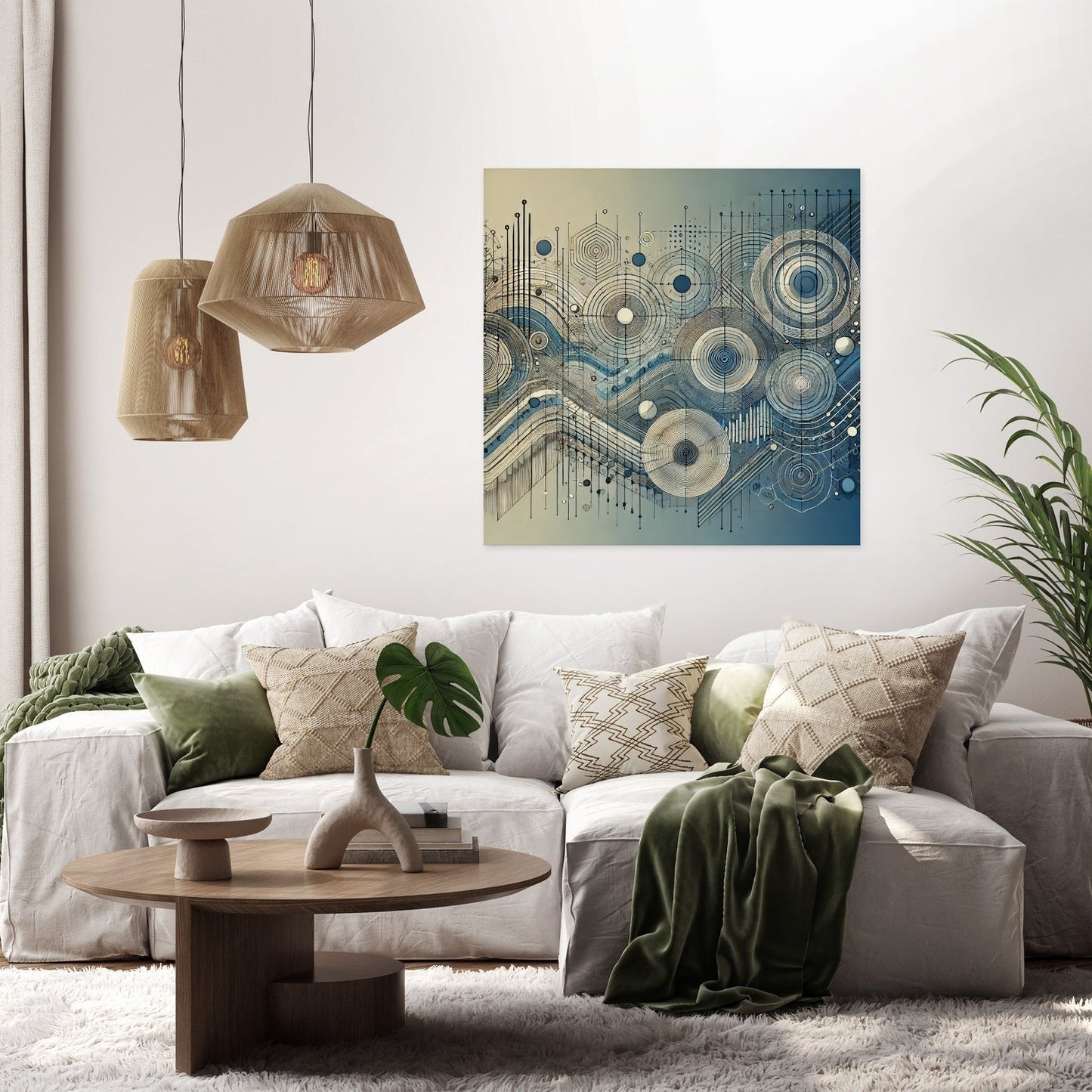 Geometric Sound Waves Canvas