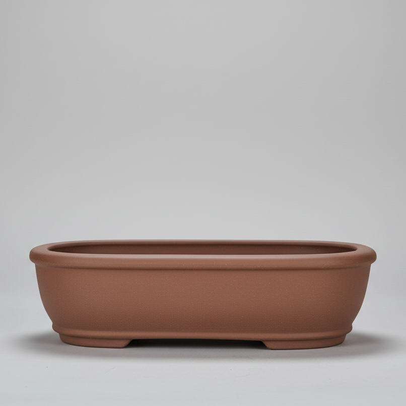 32cm Unglazed Bonsai Pot Oval | 32cm x 25cm x 9cm | Rectangle | Brown