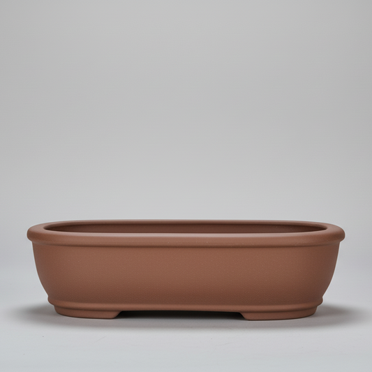 32cm Unglazed Bonsai Pot Oval | 32cm x 25cm x 9cm | Rectangle | Brown