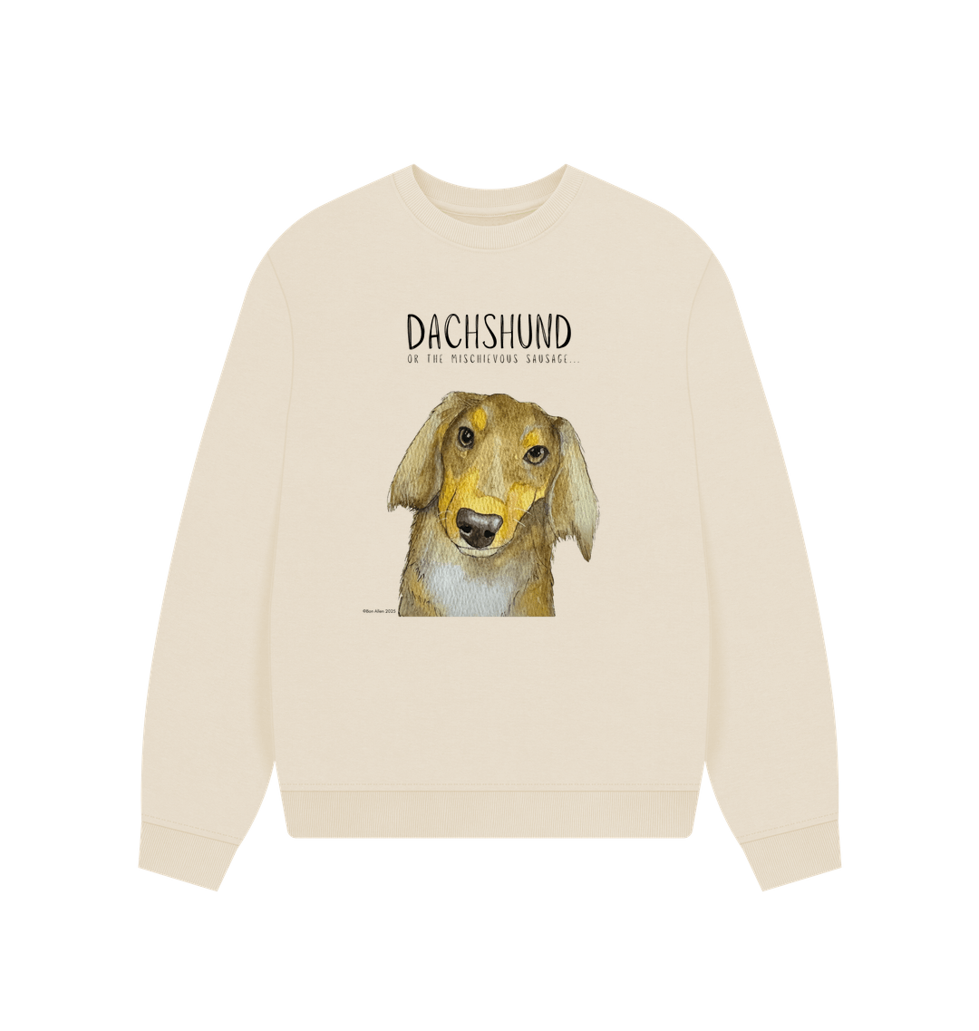 Comfy, Cozy, & Cute: The Long Haired Dachshund Oversized Sweatshirt"