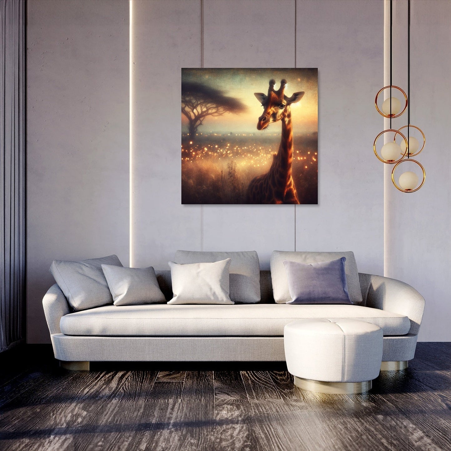 Regal Dawn Giraffe Canvas