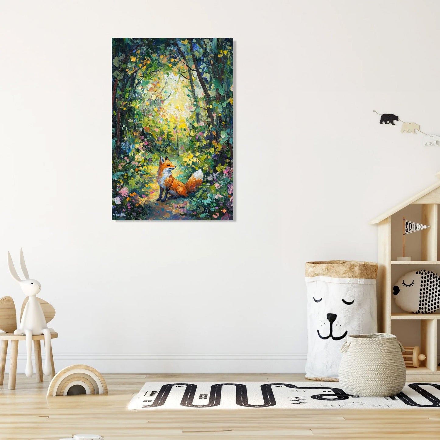 Vibrant Fox Woodland Canvas