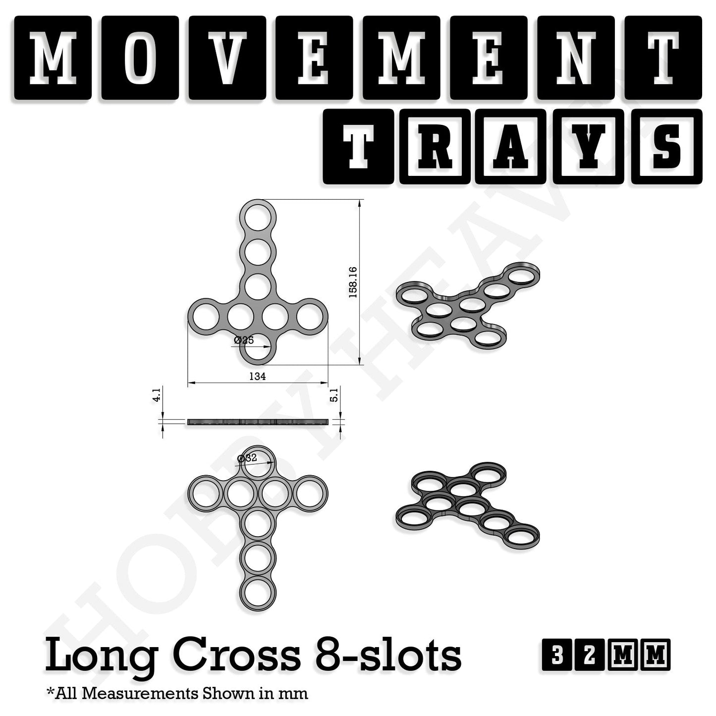 32mm Movement Trays for Tabletop Games | Compatible with Popular Miniatures | Full Range