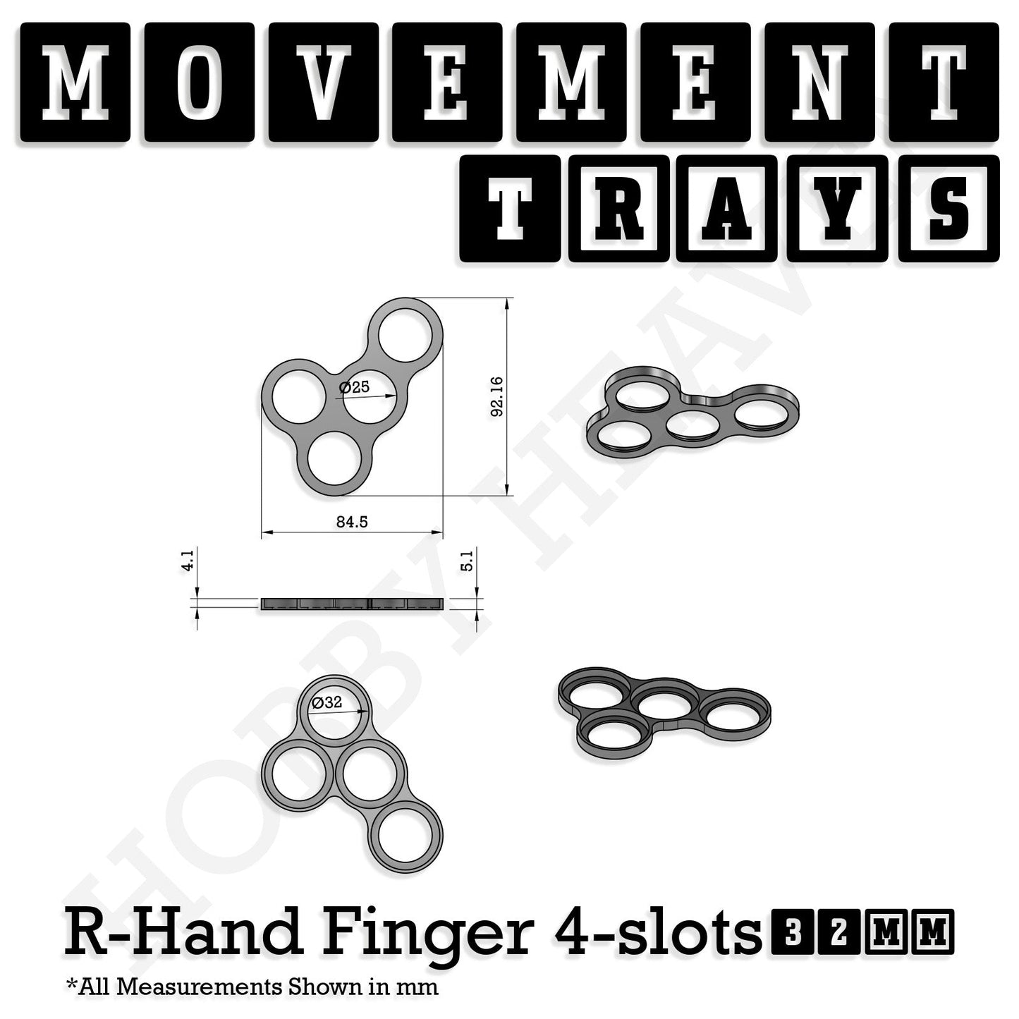 32mm Movement Trays for Tabletop Games | Compatible with Popular Miniatures | Full Range