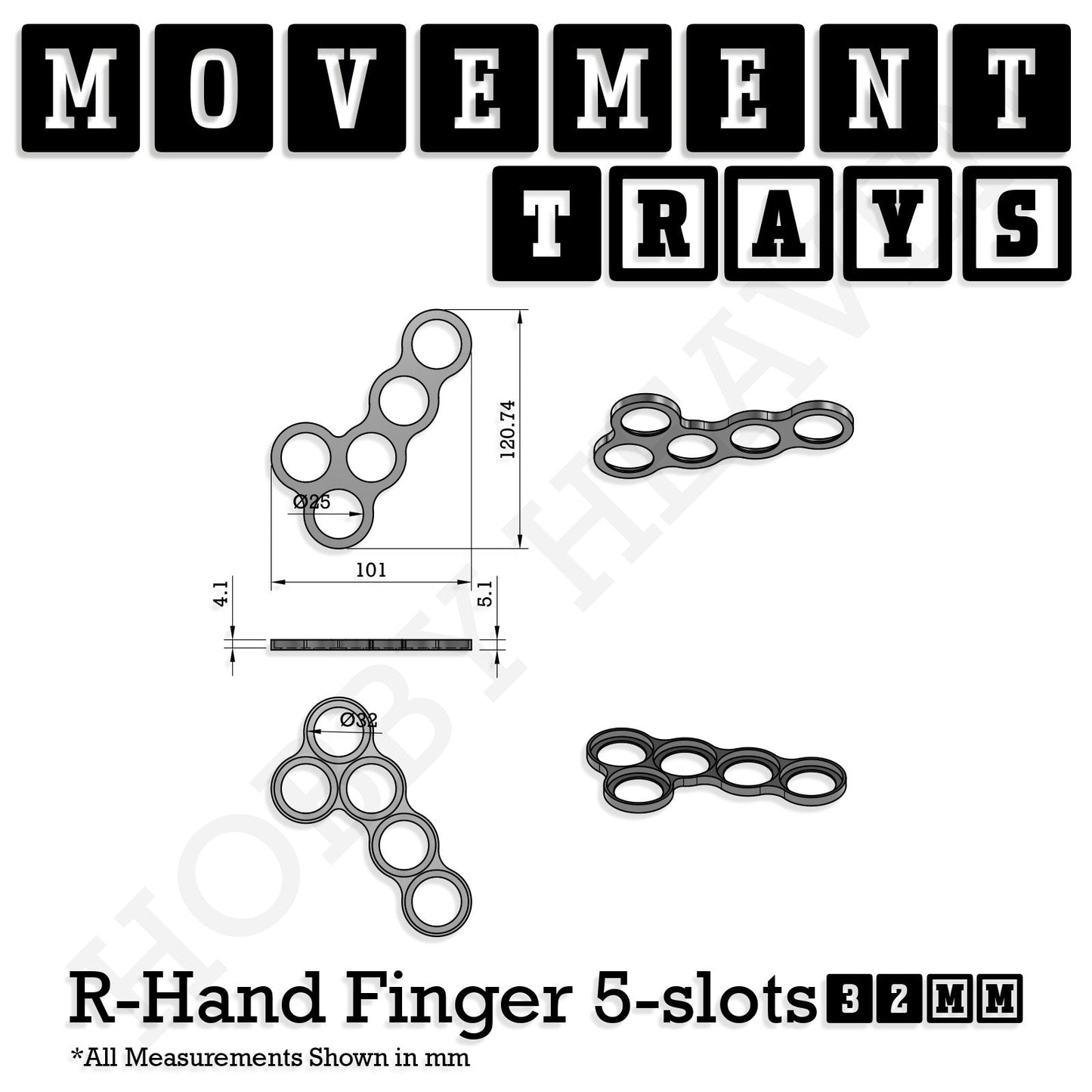 32mm Movement Trays for Tabletop Games | Compatible with Popular Miniatures | Full Range
