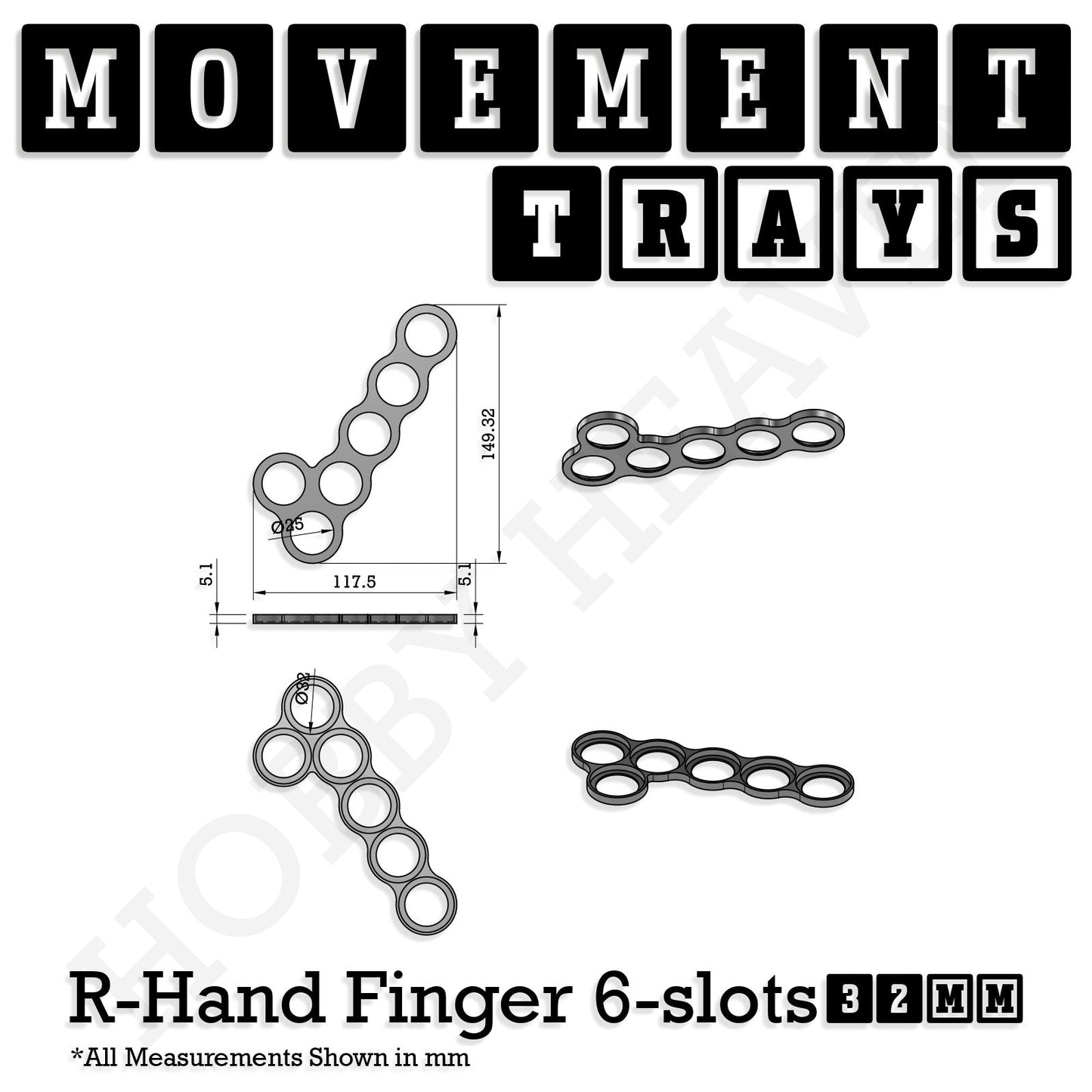 32mm Movement Trays for Tabletop Games | Compatible with Popular Miniatures | Full Range