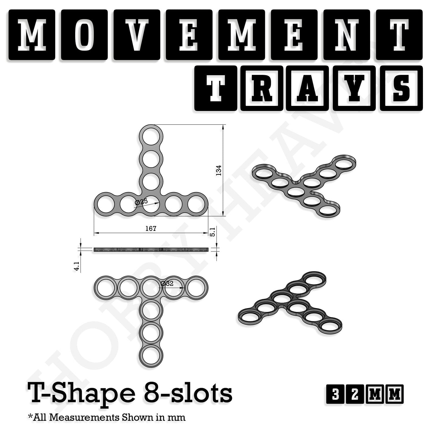 32mm Movement Trays for Tabletop Games | Compatible with Popular Miniatures | Full Range