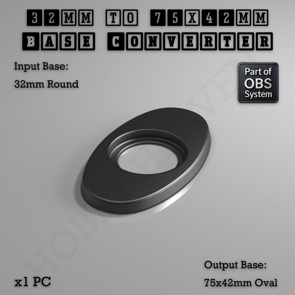 Round To Oval Bases Size Converters 3d Print Full Range