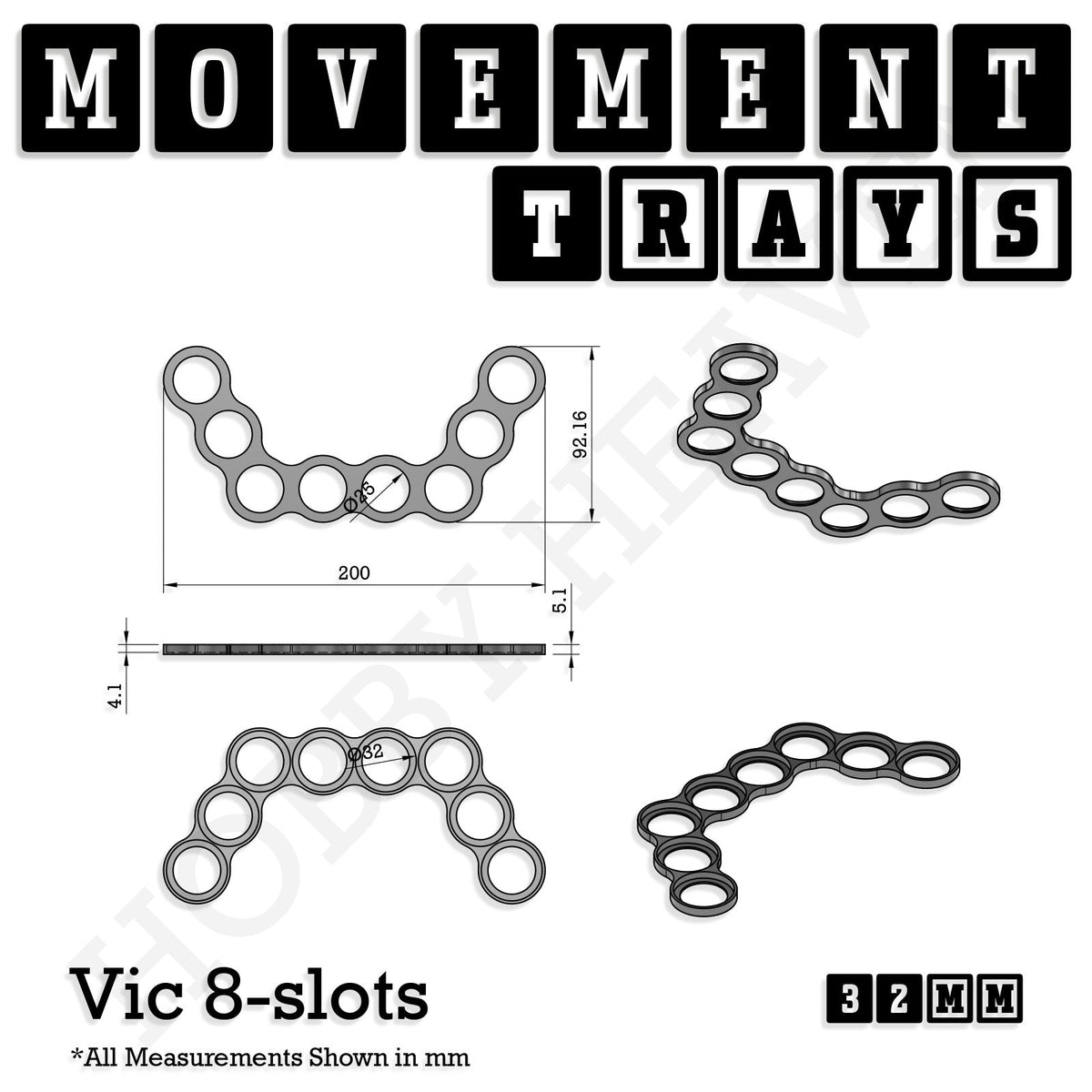 32mm Movement Trays for Tabletop Games | Compatible with Popular Miniatures | Full Range