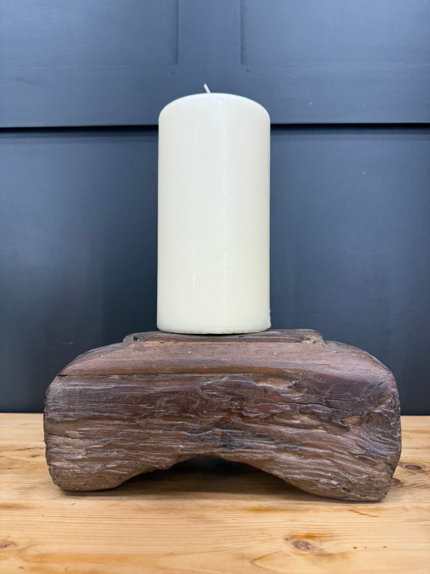 Rustic Wooden Candle Holder / Church Candle Stand / Reclaimed Farmhouse Decor B