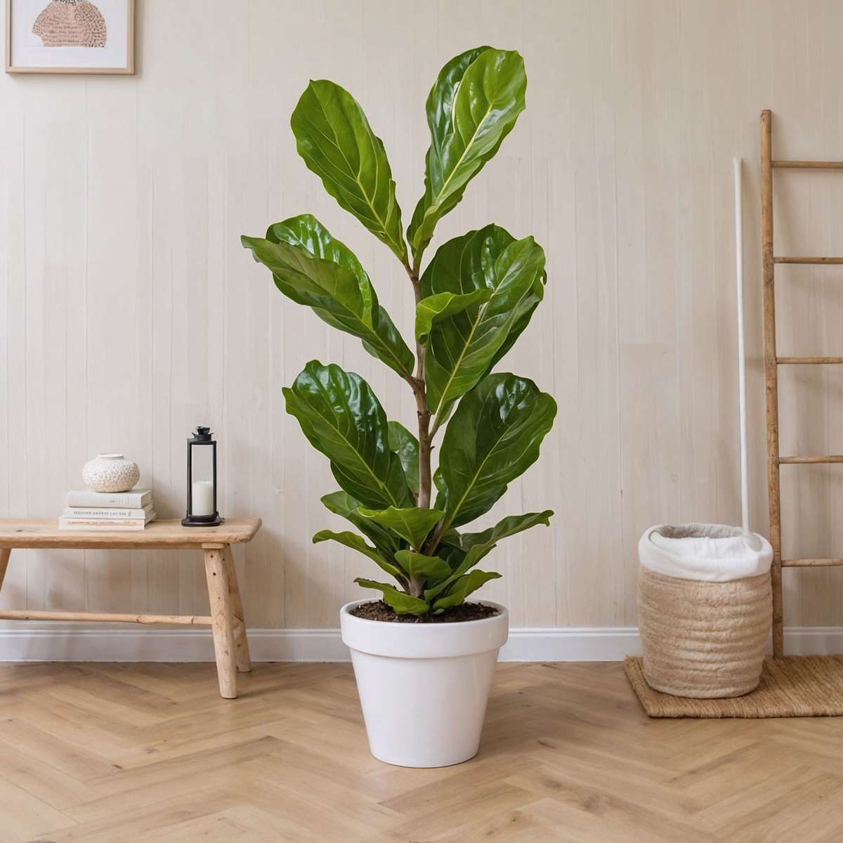 Fiddle-leaf fig - 2 pcs. - Ficus Lyrata - Height 70-90cm - ⌀21cm