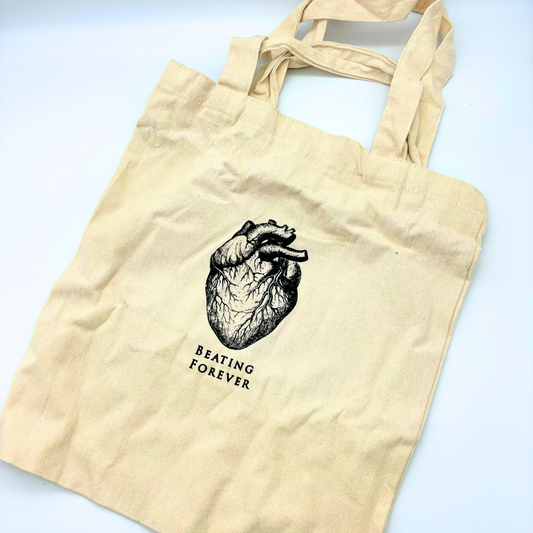 Mr Sci Glass Specimen Jar & Science Tote Bag Beating Forever (Heart)
