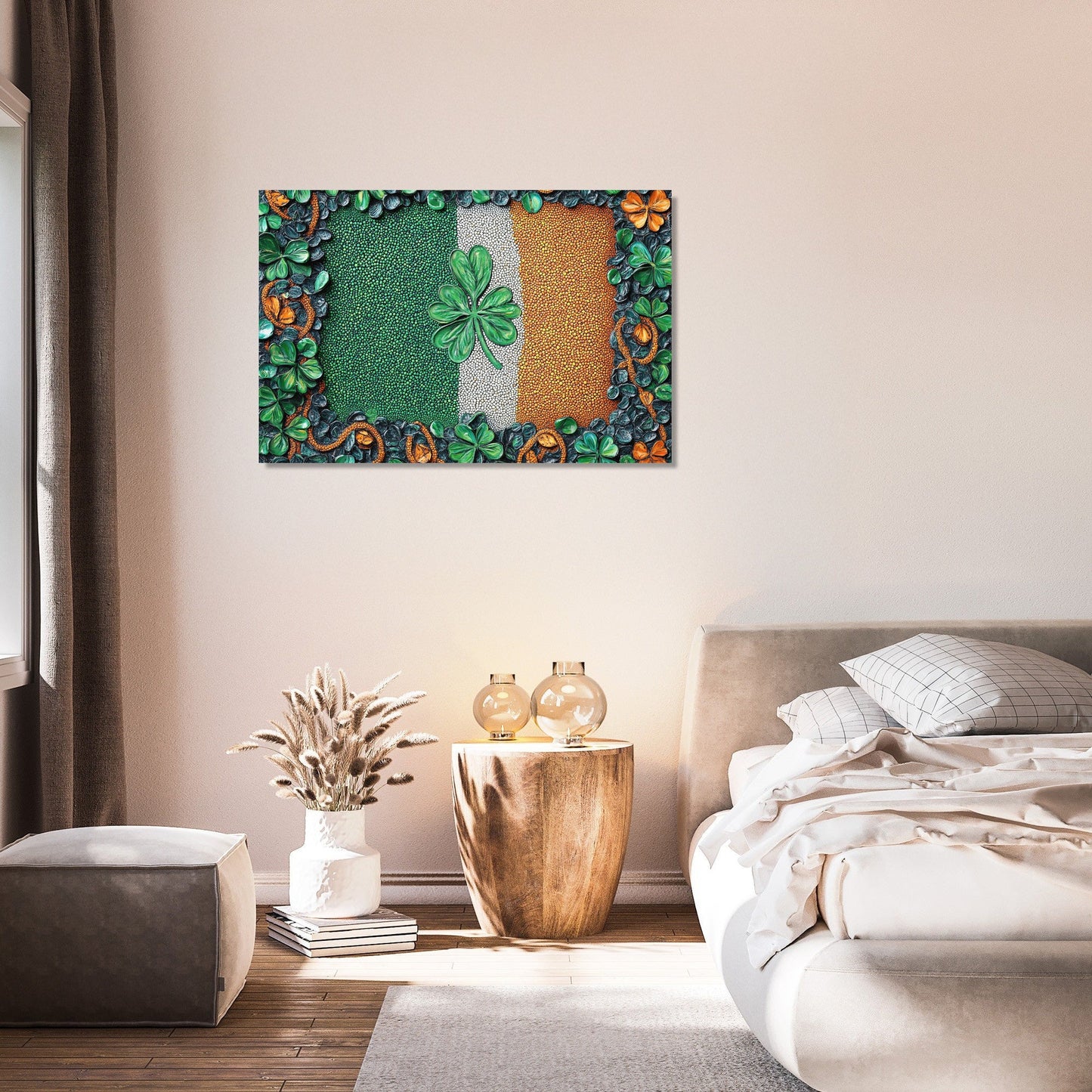 Shamrock Flag Pointillist Canvas