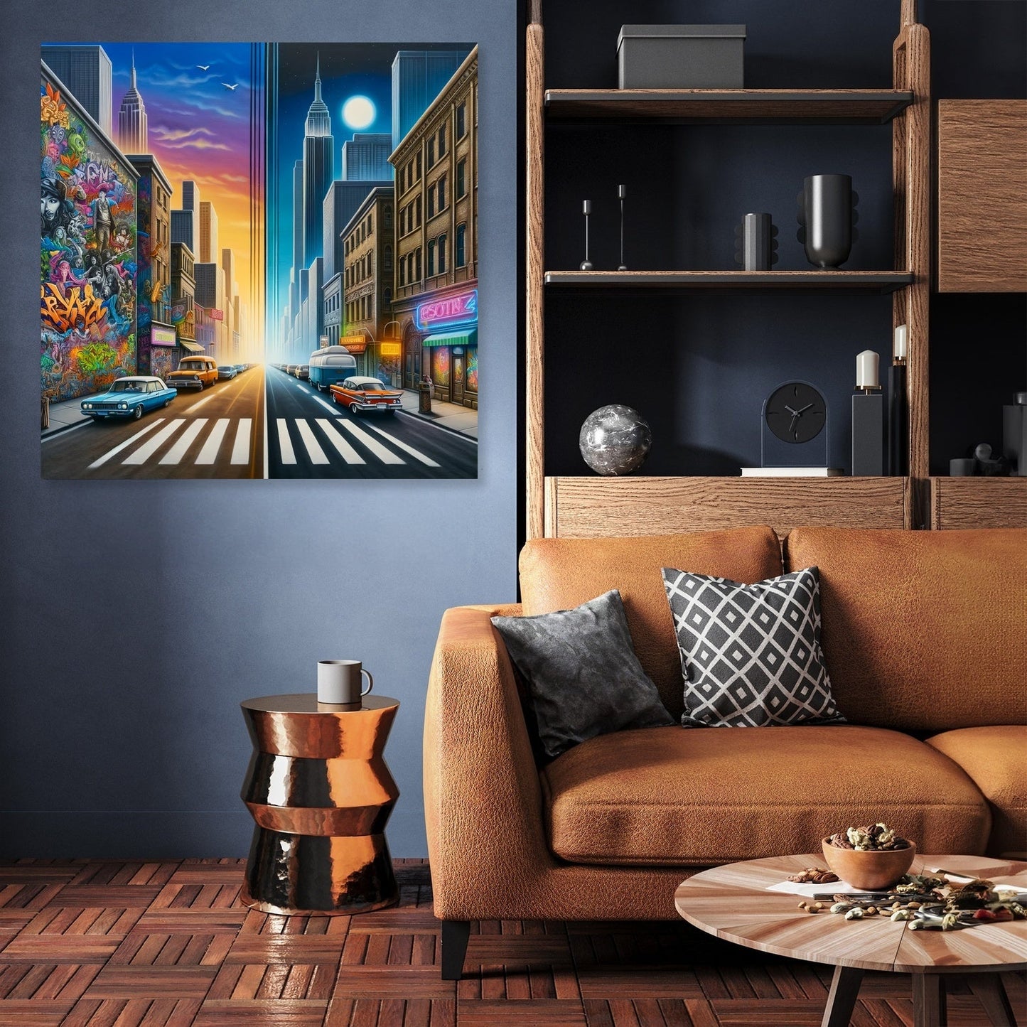 Contrasting Cityscape Canvas