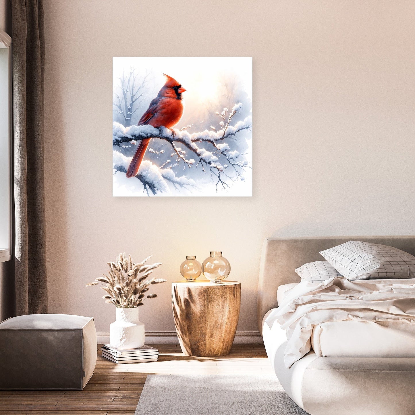 Cardinal's Winter Morning Canvas