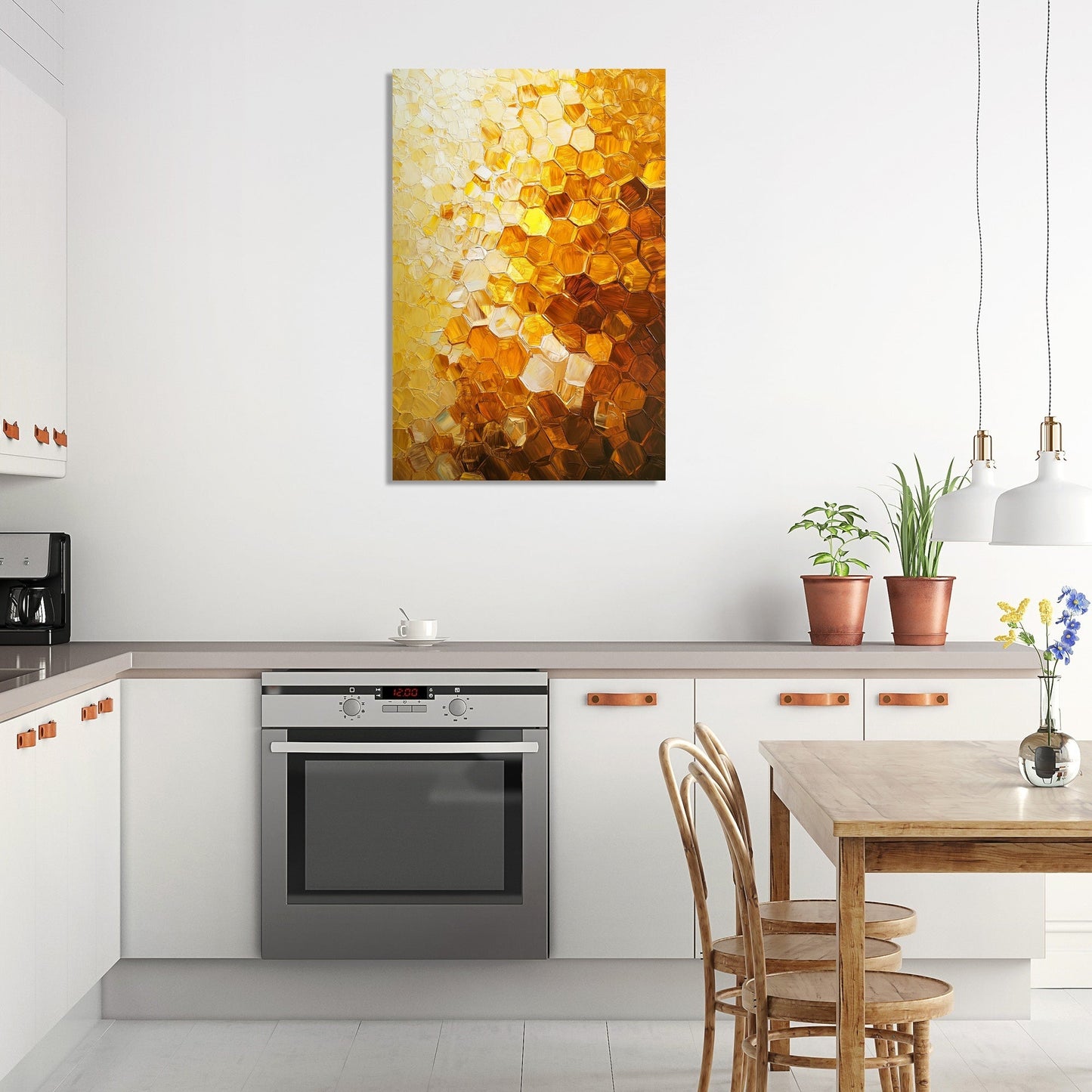 Golden Honeycomb Radiance Canvas