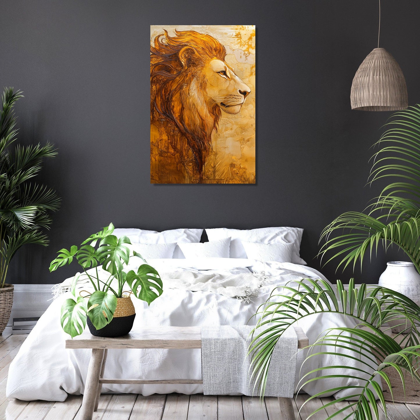 Contemplative Lion Canvas