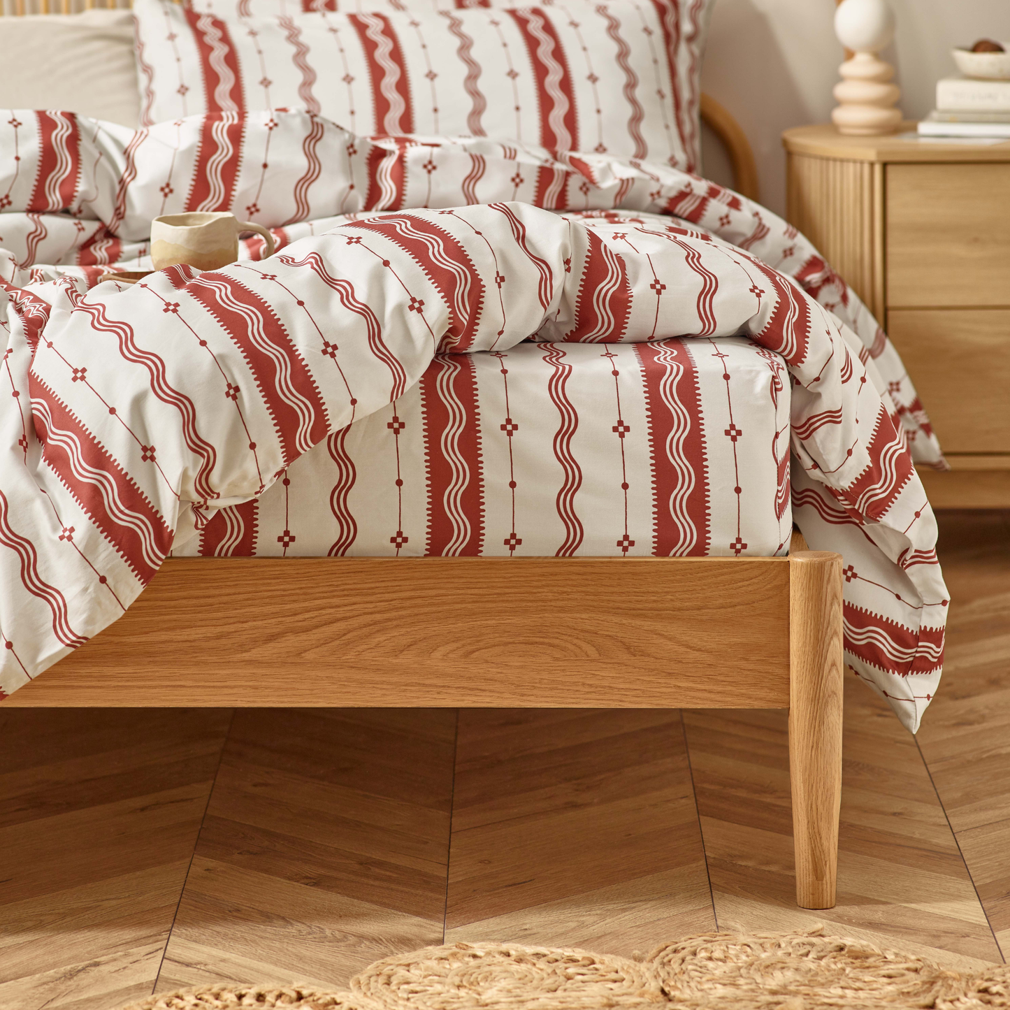 Etta Organic Cotton Fitted Sheet – Rust