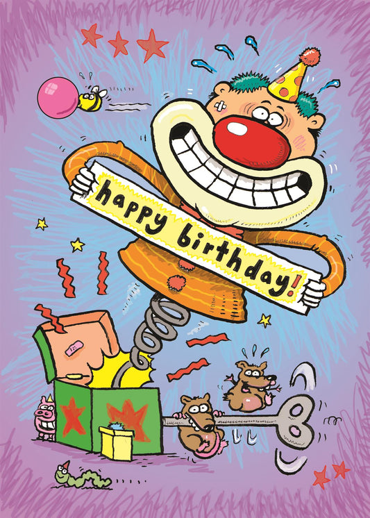 Clown in the Box Children's Birthday Card (105 x 148 mm)