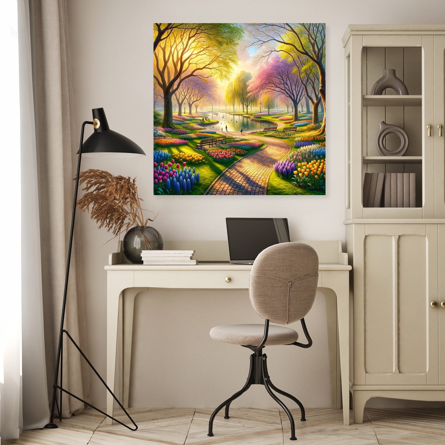 Spring's Embrace Park Canvas
