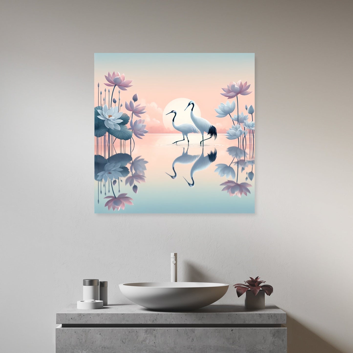Graceful Cranes Canvas