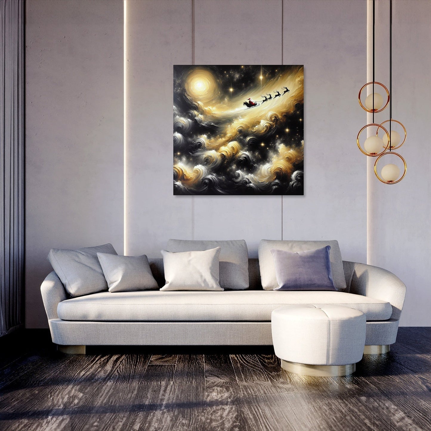 Santa's Enigmatic Night Flight Canvas