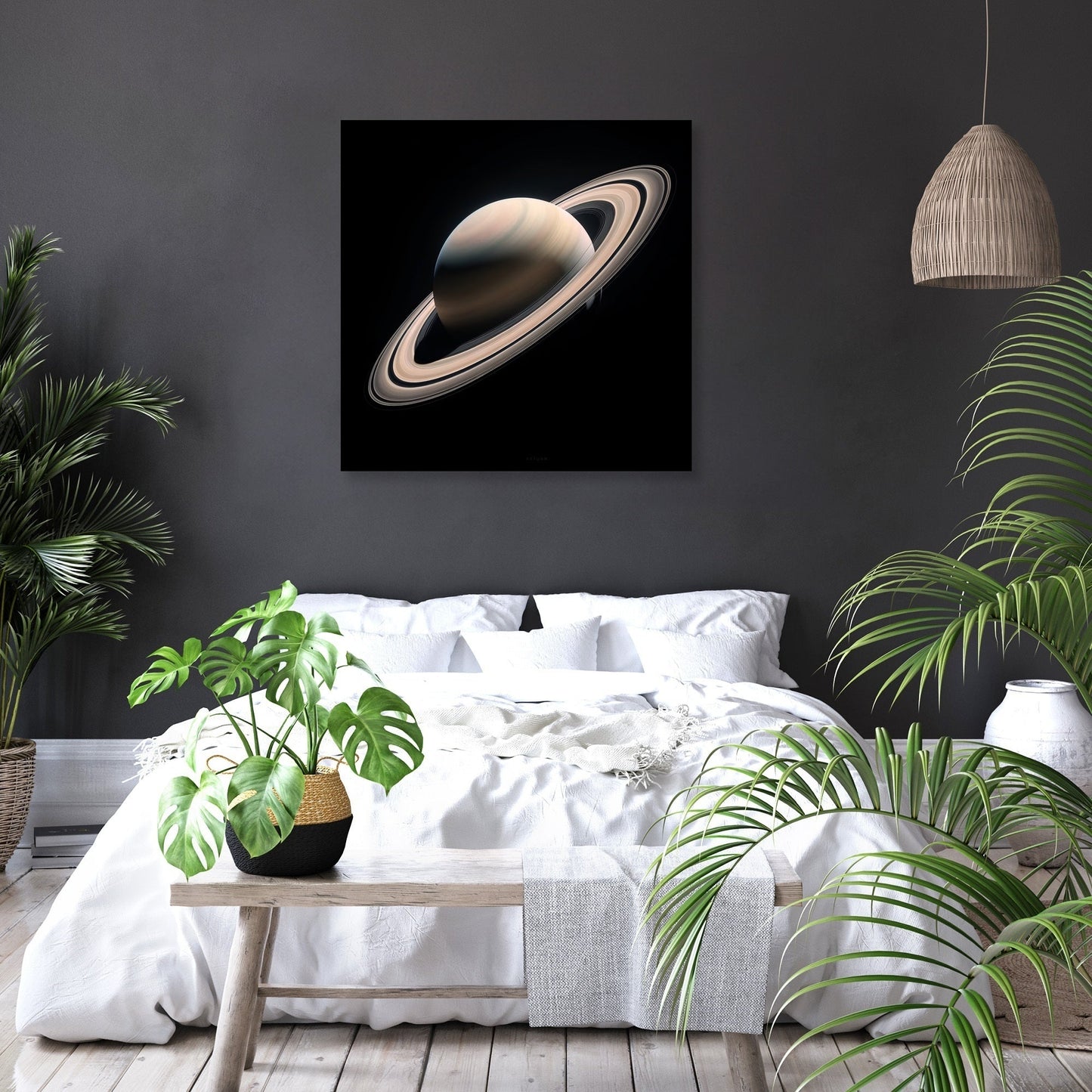 Saturn's Celestial Solitude Canvas