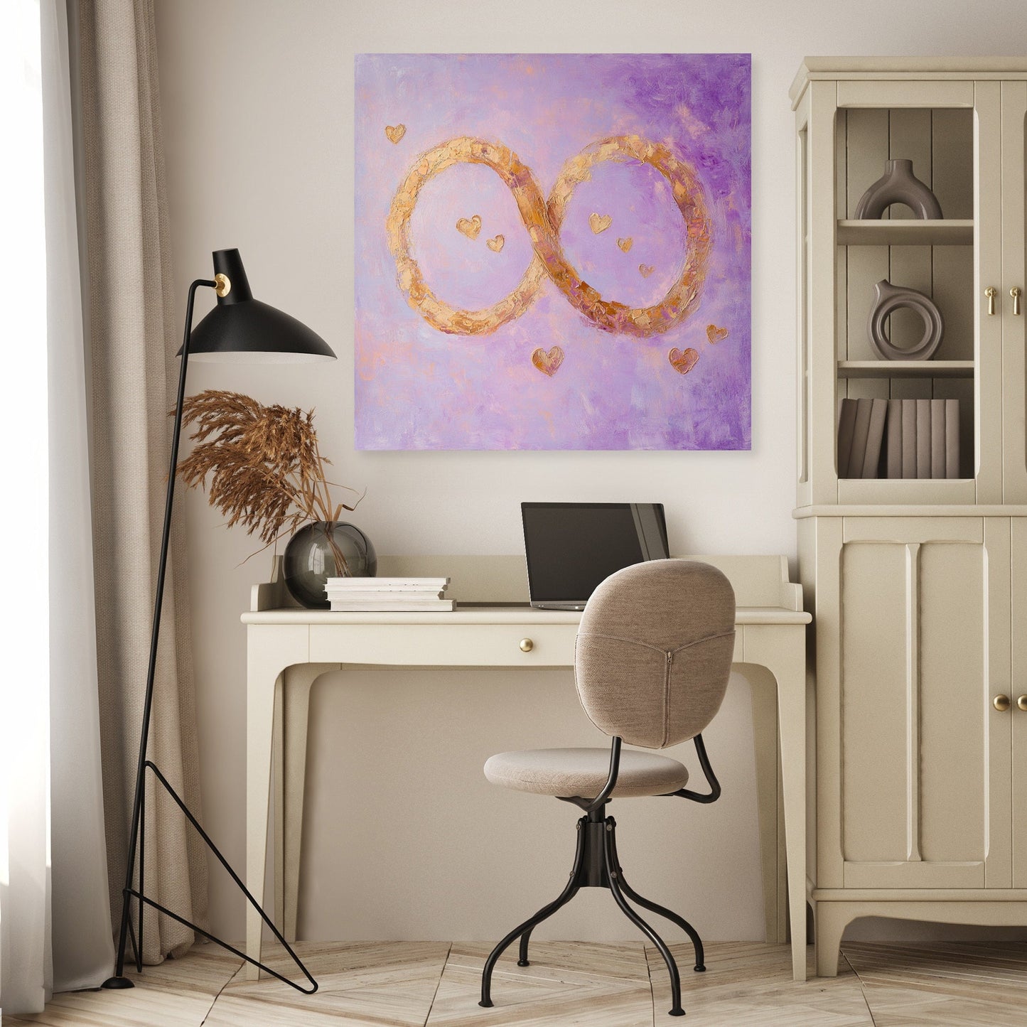Golden Infinity Heart Canvas