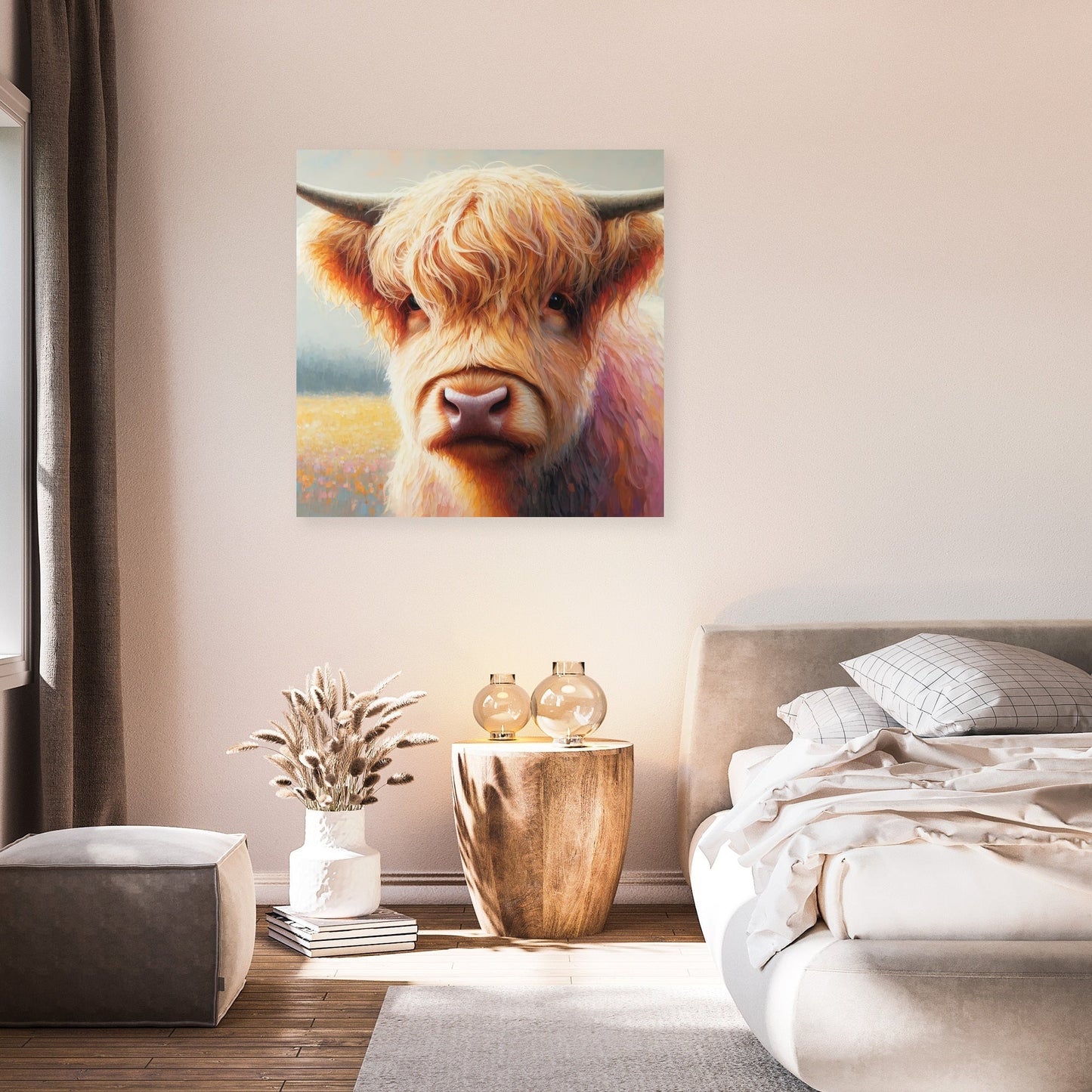 Gentle Highland Cow Gaze Canvas