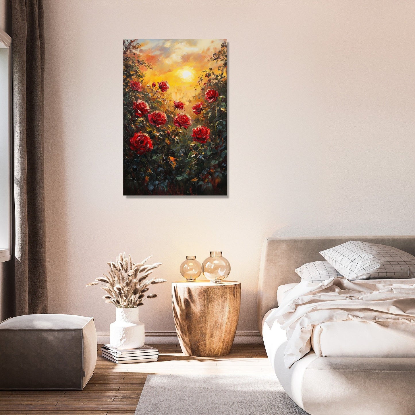 Sunset Rose Garden Canvas