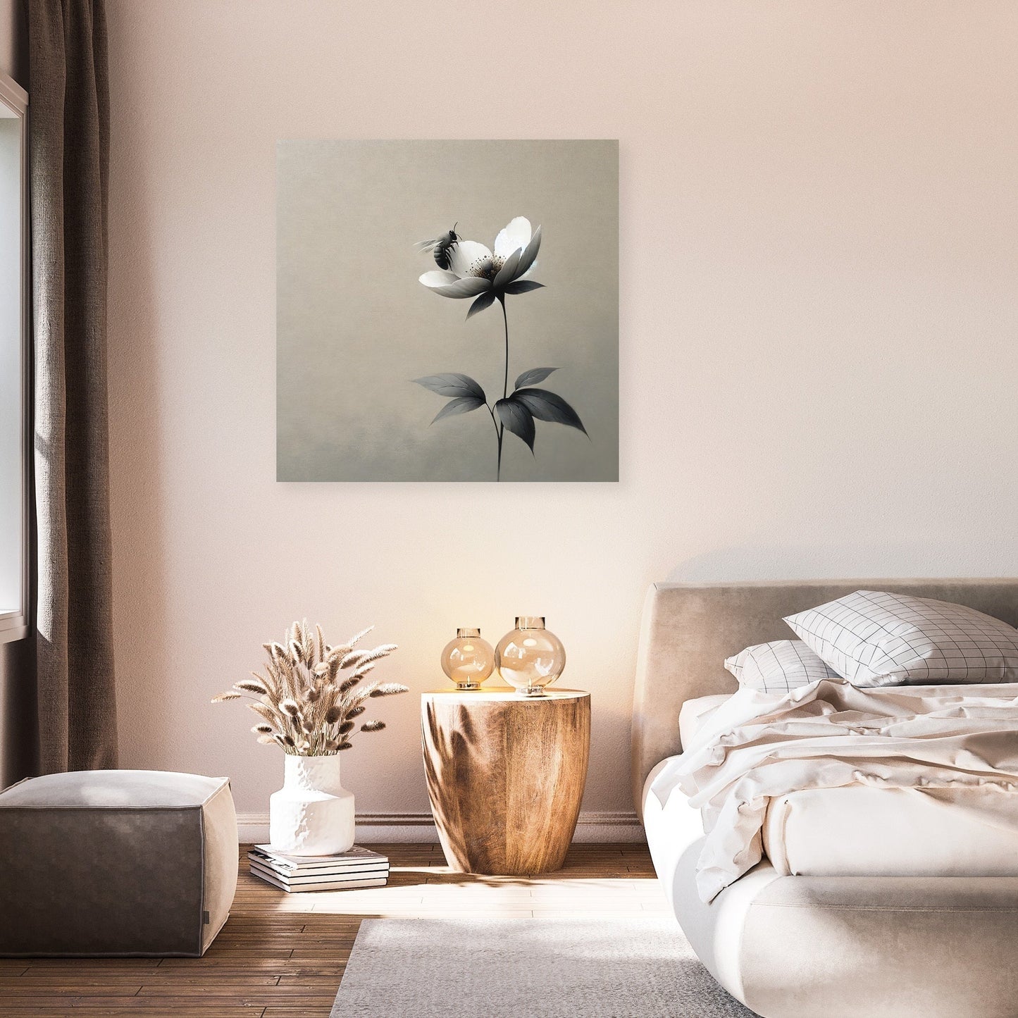 Solitude in Bloom Bee Canvas