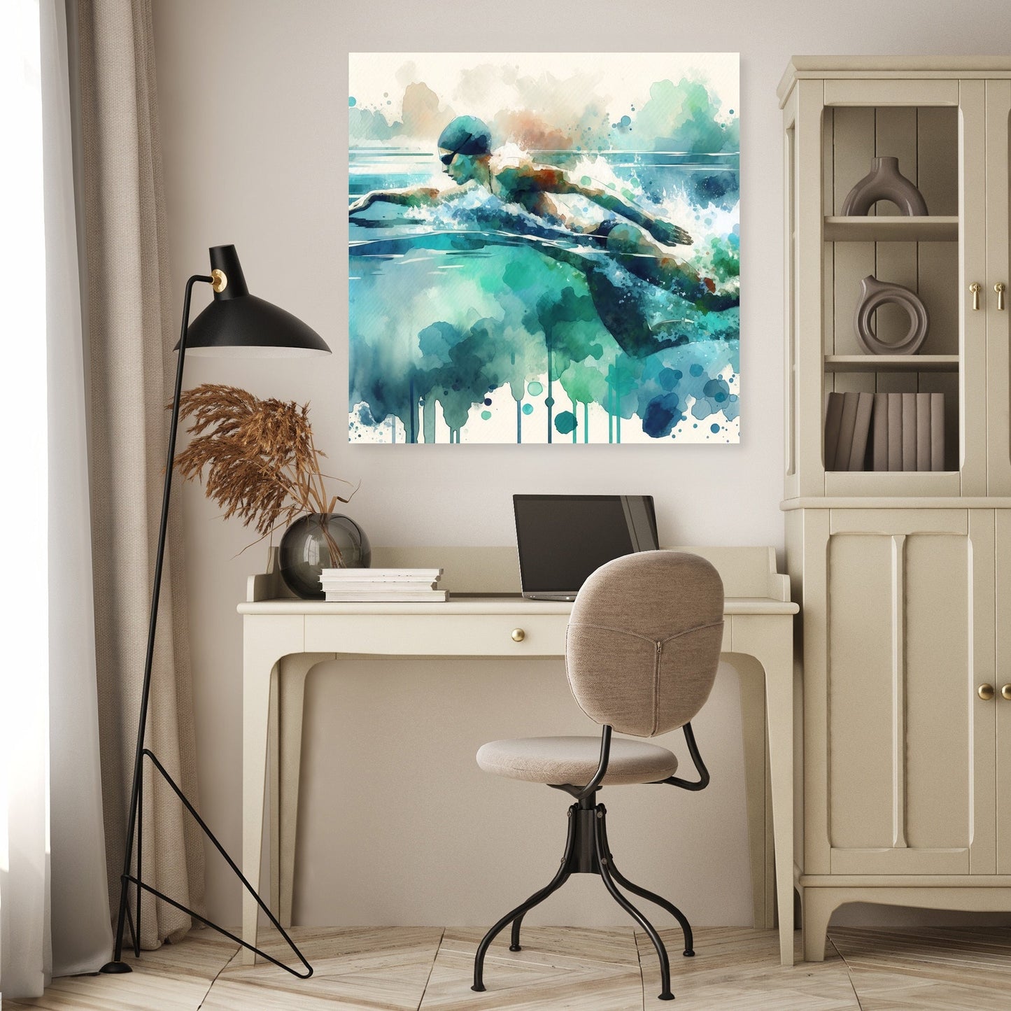 Elegant Swimmer Canvas