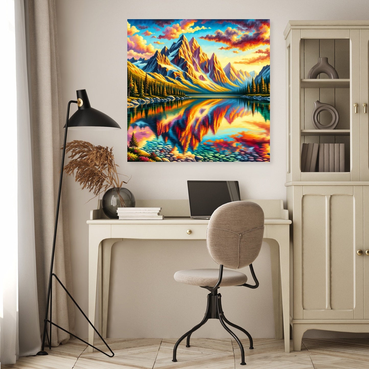 Majestic Mountain Reflection Canvas