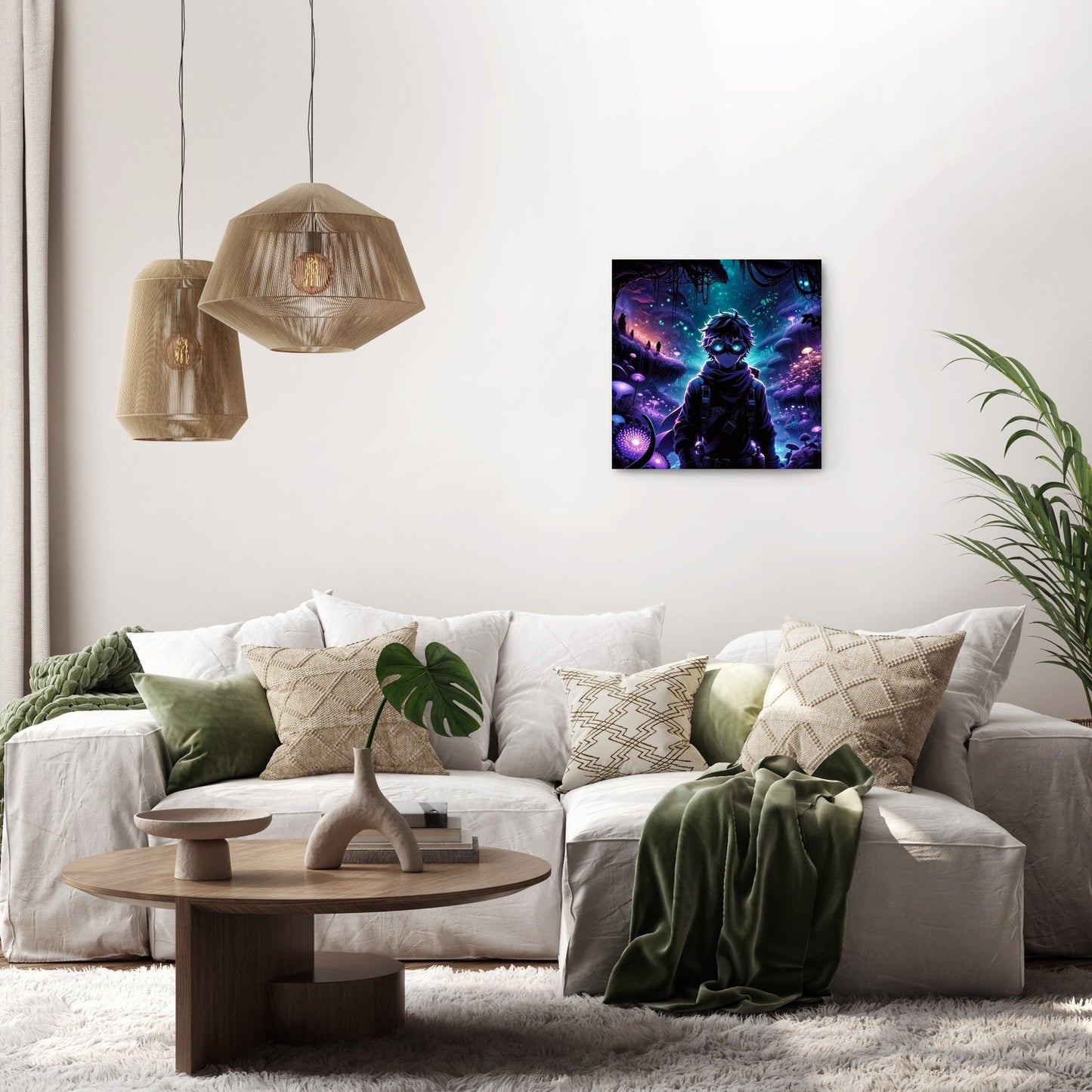Bioluminescent Shadow Realm Canvas