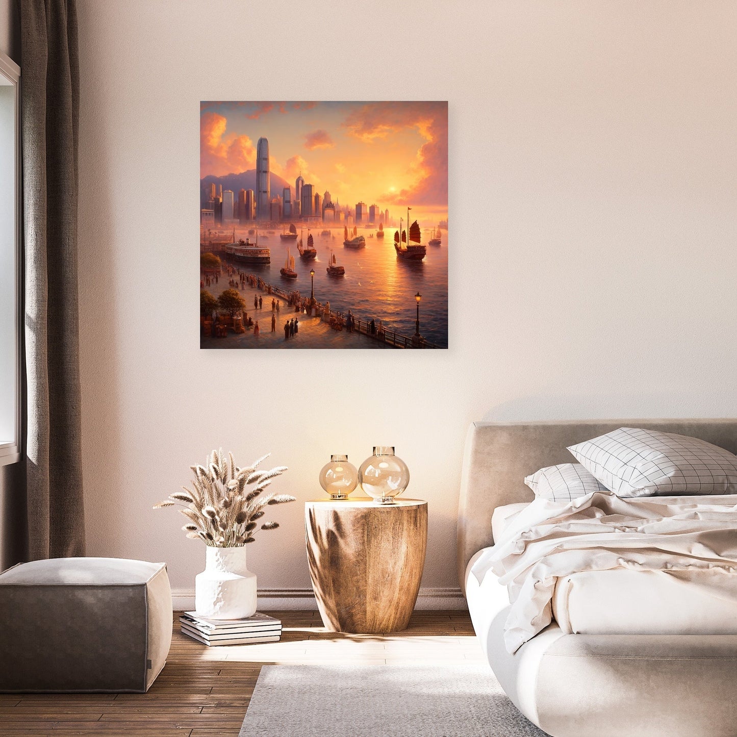 Sunset Over Victoria Harbour Canvas