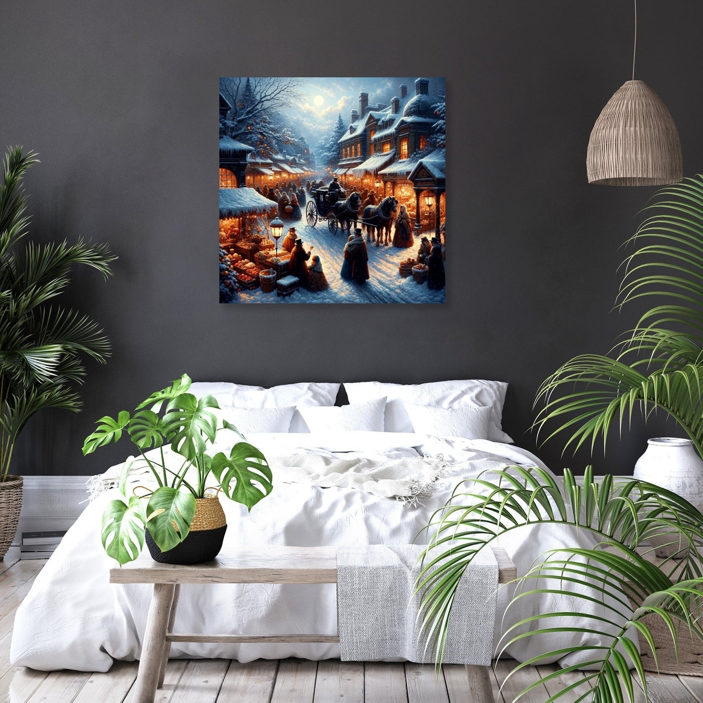 Victorian Winter Market Canvas