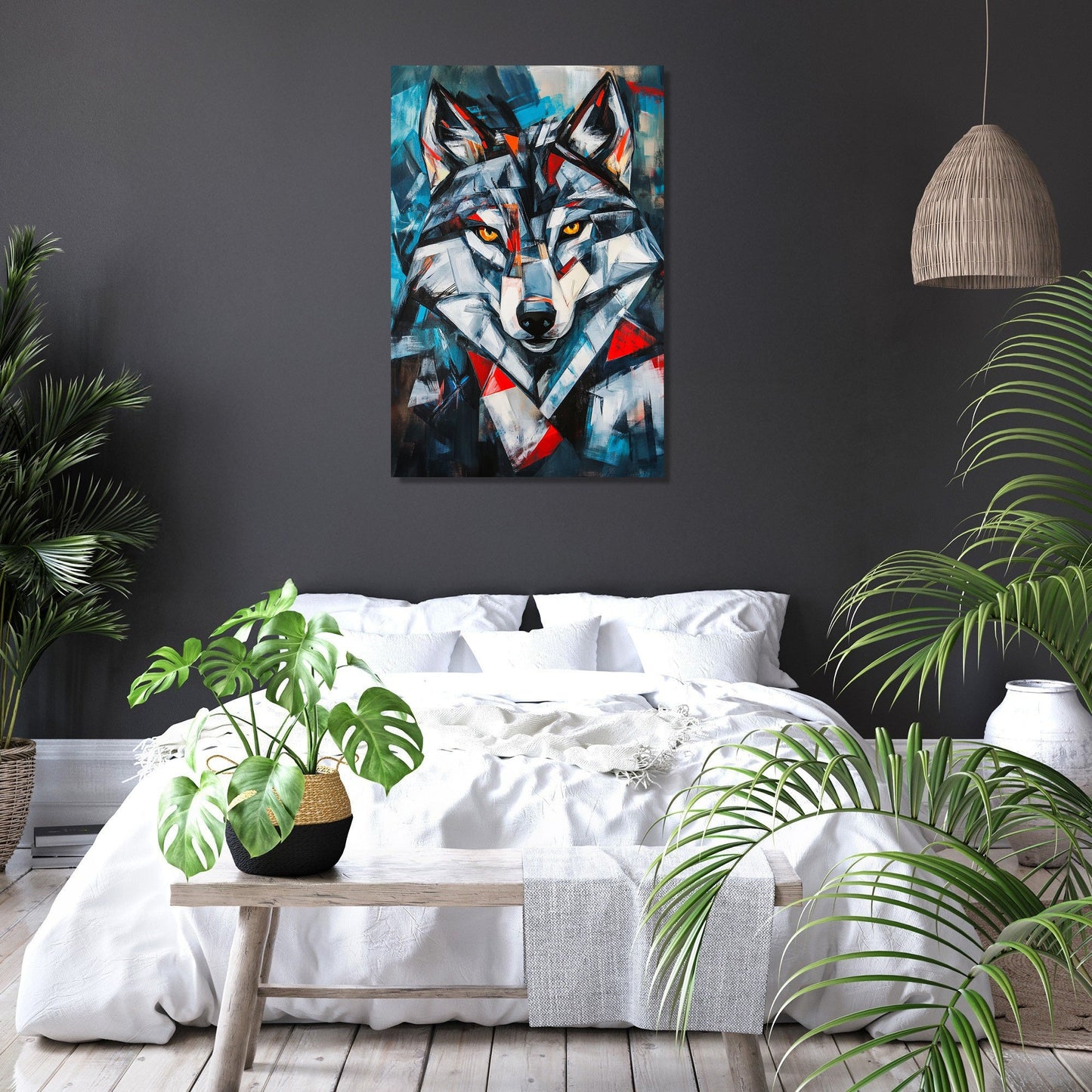 Geometric Wolf Canvas