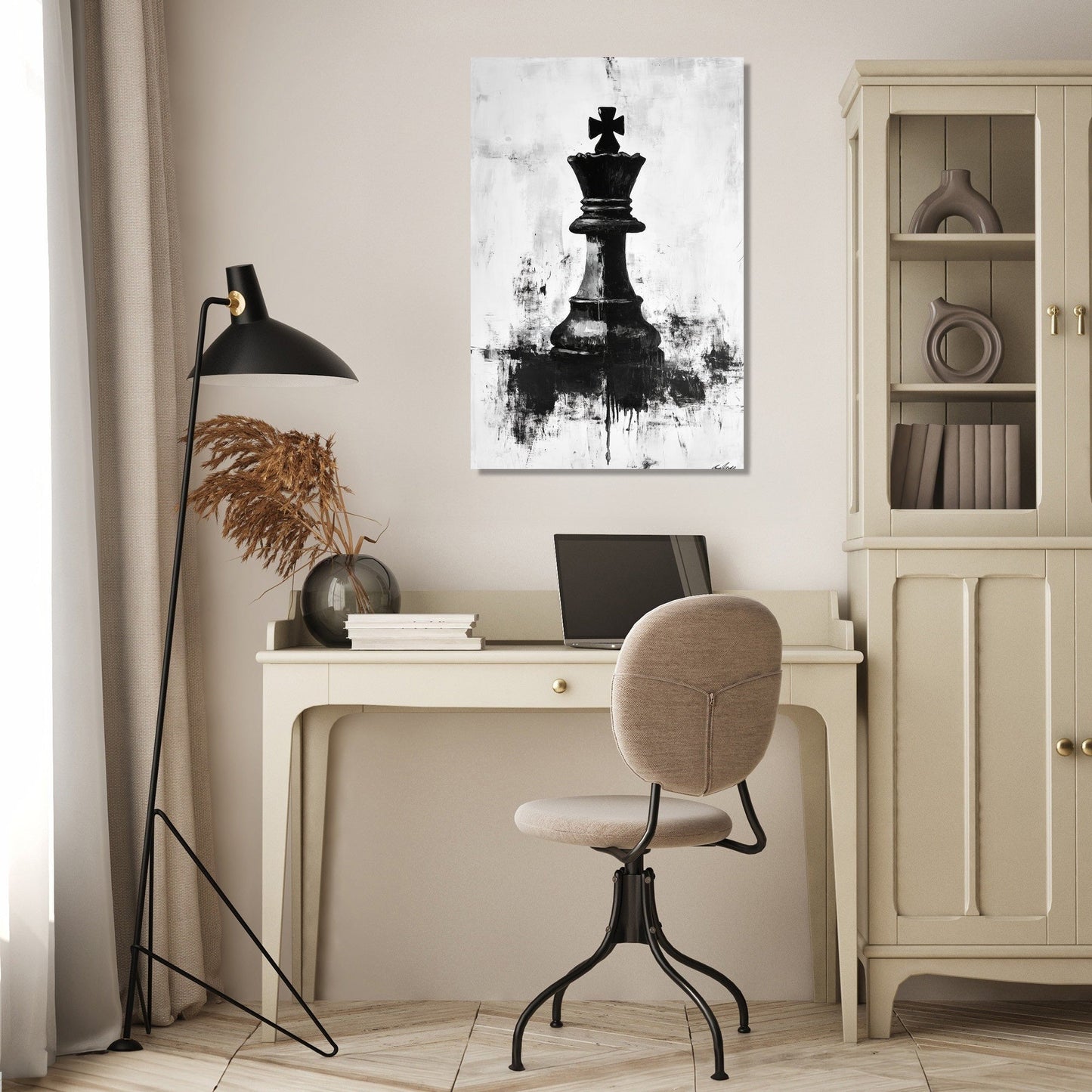 Chessboard Contemplation Canvas